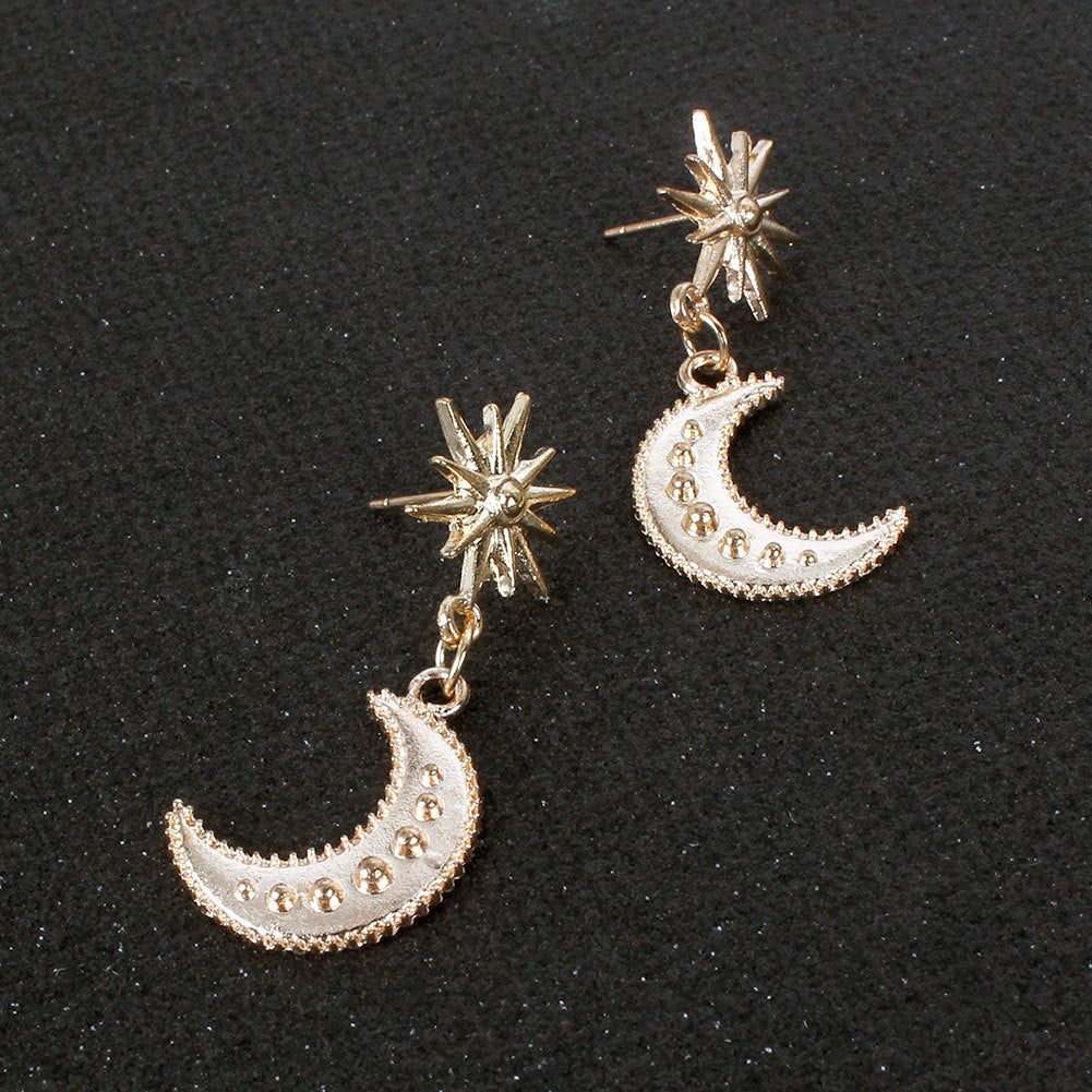 Boucles d'Oreilles Lune Bohème Dorée