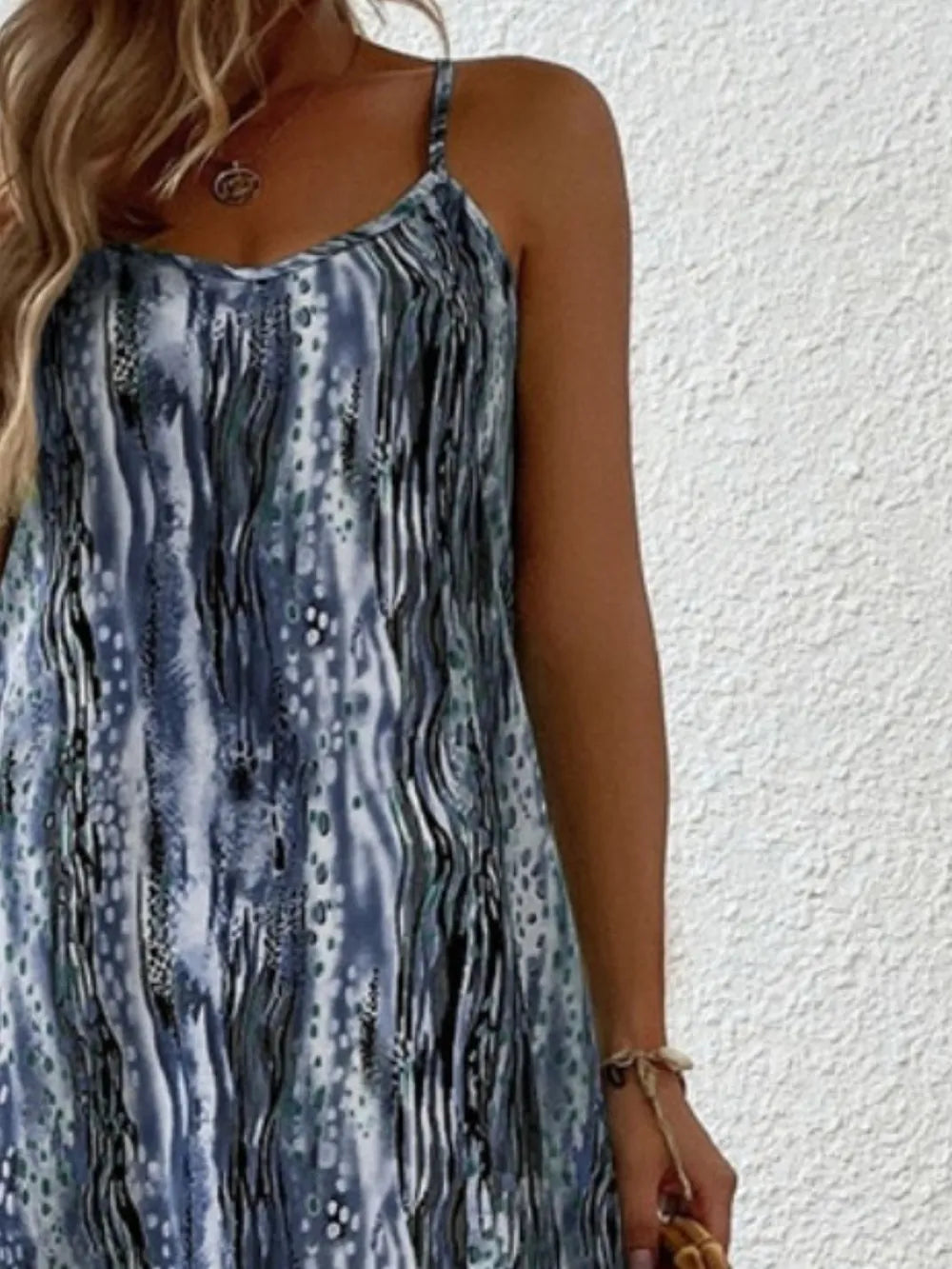 Robe Maxi Cami Imprimée Col Rond