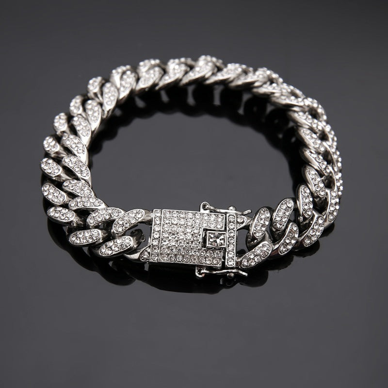 Bracelet Cubain  — Zircons & Plaqué Or