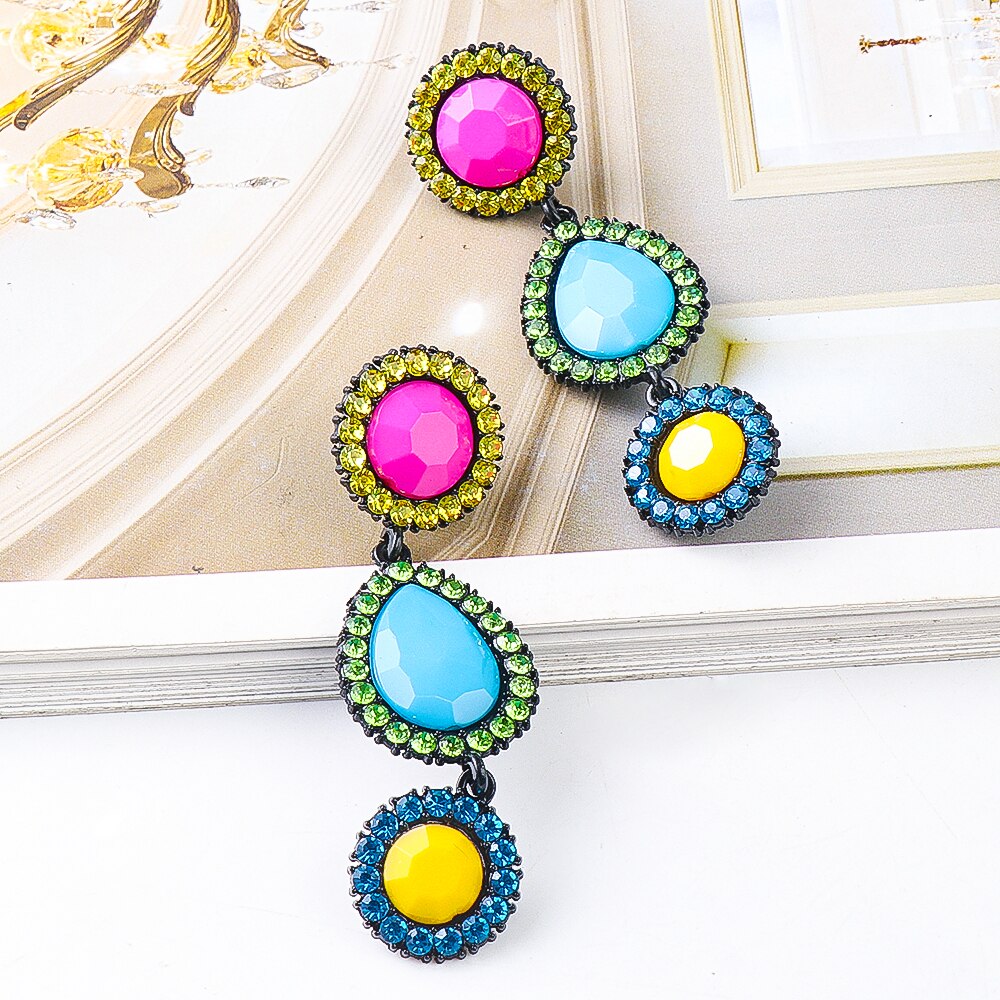 Boucles d'oreilles Ovales Strass & Rhinestone – Bijoux Luxe Femme