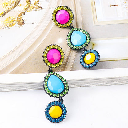 Boucles d'oreilles Ovales Strass & Rhinestone – Bijoux Luxe Femme
