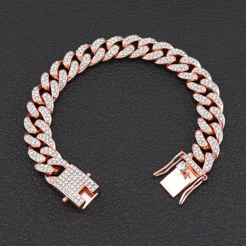 Bracelet Cubain  — Zircons & Plaqué Or