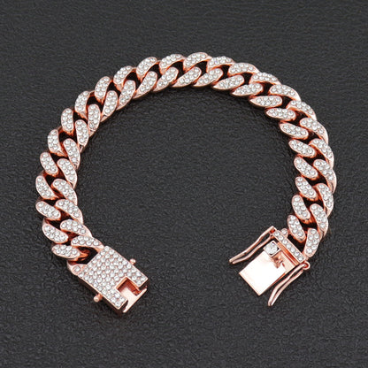 Bracelet Cubain  — Zircons & Plaqué Or