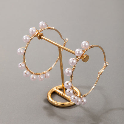 Boucles d’Oreilles Luxe Léger — Perles Incrustées Géométriques