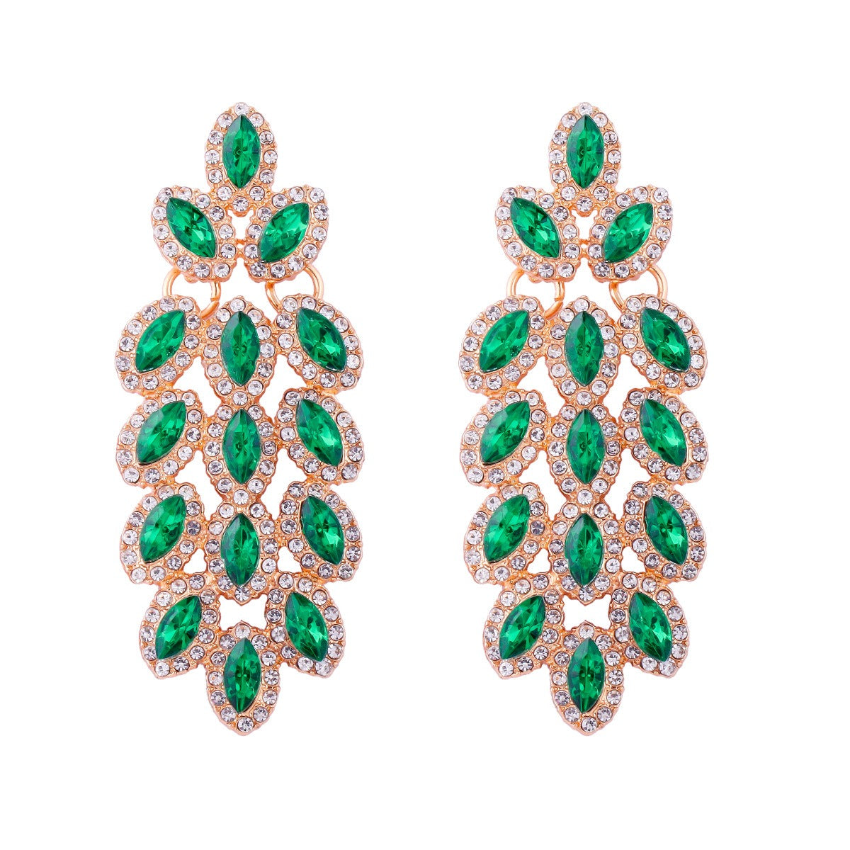 Boucles d'oreilles clous géométriques rétro personnalisées – Diamants & Pompons | Style luxe léger pour mariage