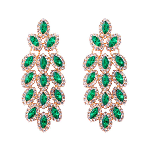 Boucles d'oreilles clous géométriques rétro personnalisées – Diamants & Pompons | Style luxe léger pour mariage