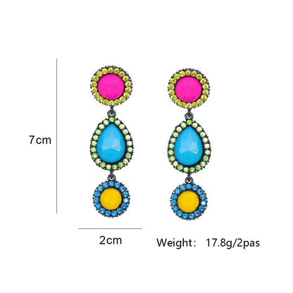Boucles d'oreilles Ovales Strass & Rhinestone – Bijoux Luxe Femme