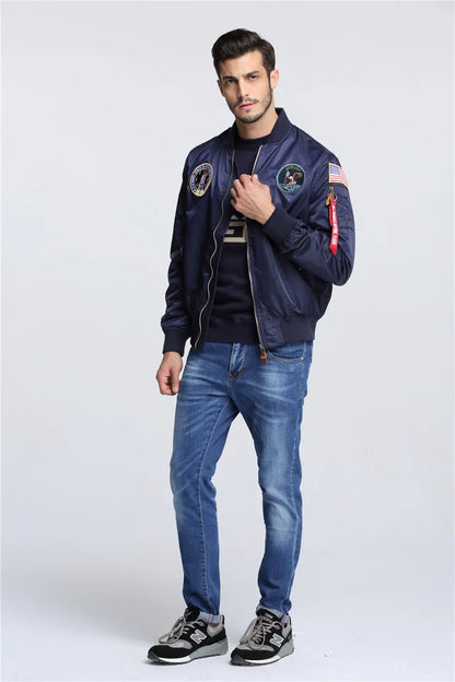 2023 Thin MA-1 hip hop streetwear letterman varsity jacket american college style wholesale baseball bomber flight jacket men