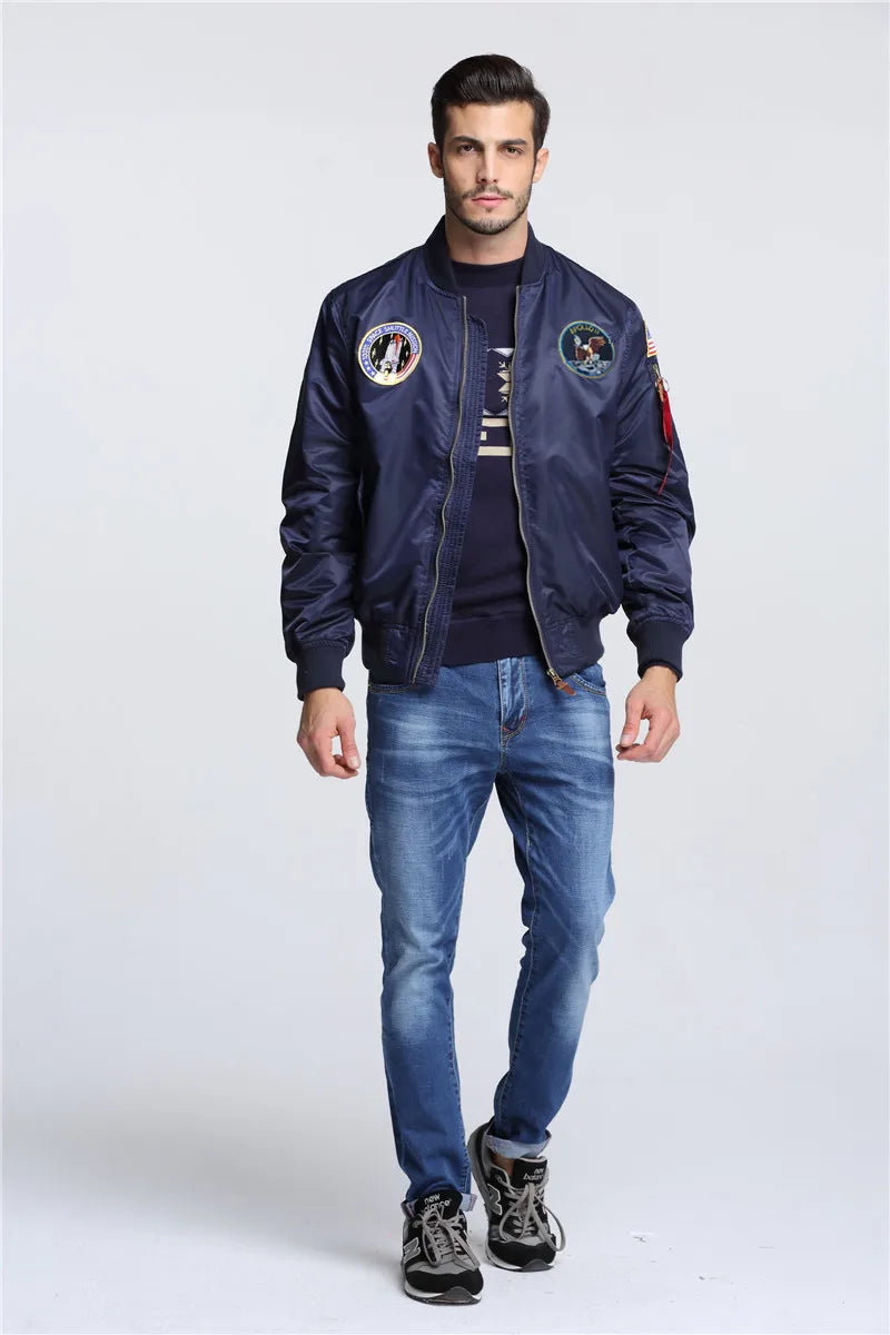 2023 Thin MA-1 hip hop streetwear letterman varsity jacket american college style wholesale baseball bomber flight jacket men