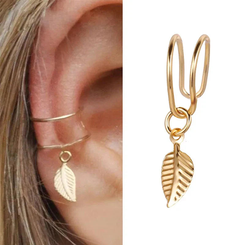 VAGZEB Bohemian NO Piercing Crystal Rhinestone Ear Cuff Wrap Stud Clip Earrings For Women Girl Trendy Earrings Jewelry Bijoux