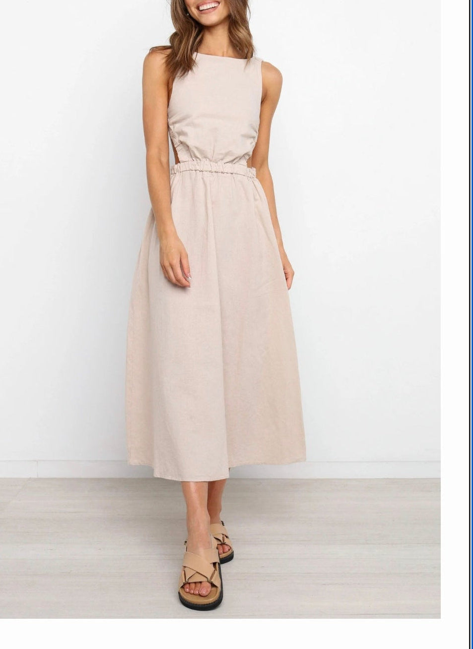 Robe Maxi — Sans Manches, Dos Nu, Taille Élastique