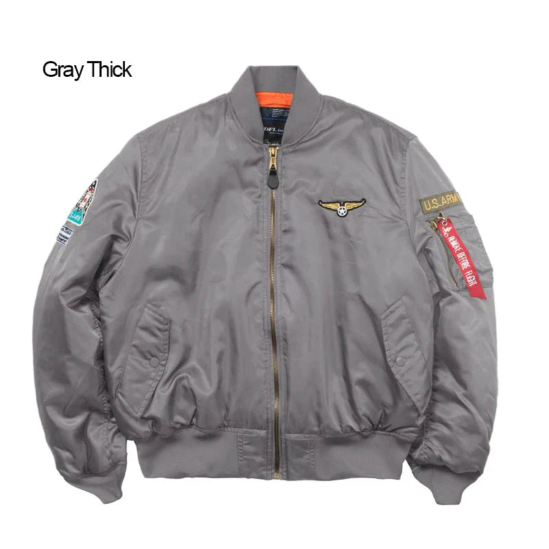 Men's Bomber Jacket Casual Fall Winter Military Jacket and Coats Outwear