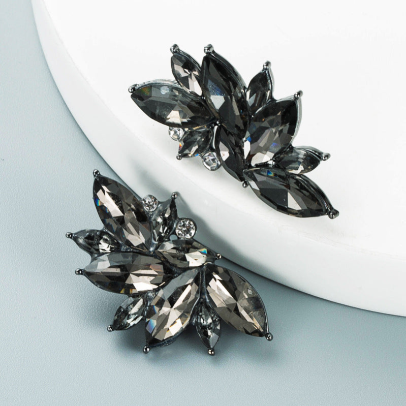 Boucles d'oreilles Fleur Strass
