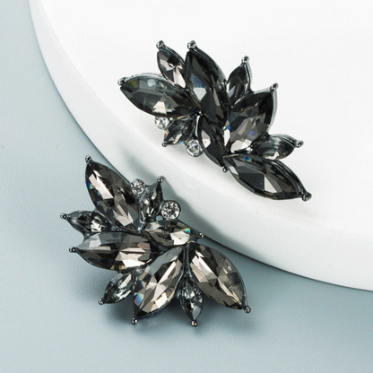 Boucles d'oreilles Fleur Strass