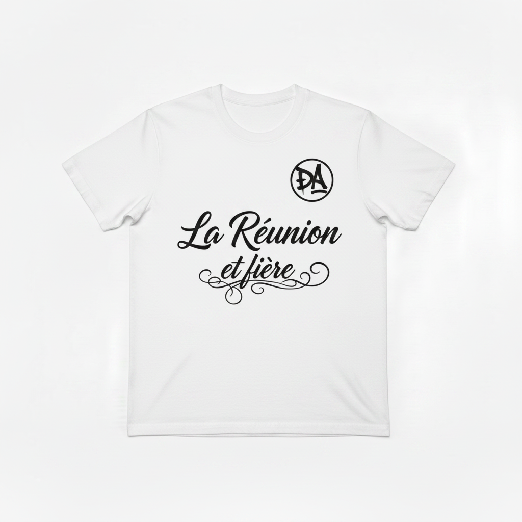 La Réunion et Fière - Blanc écriture noire