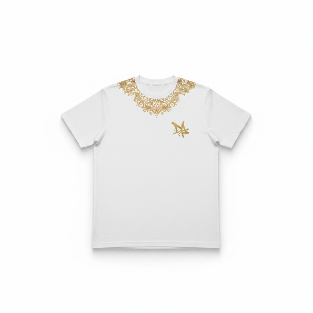 T-shirt blanc recto fond blanc