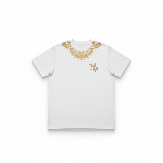 T-shirt blanc recto fond blanc