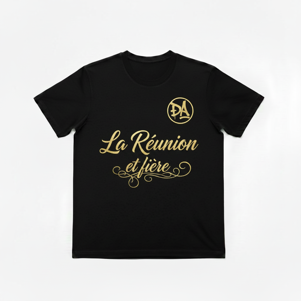 T-shirt DA - La Réunion fière signature intégrée