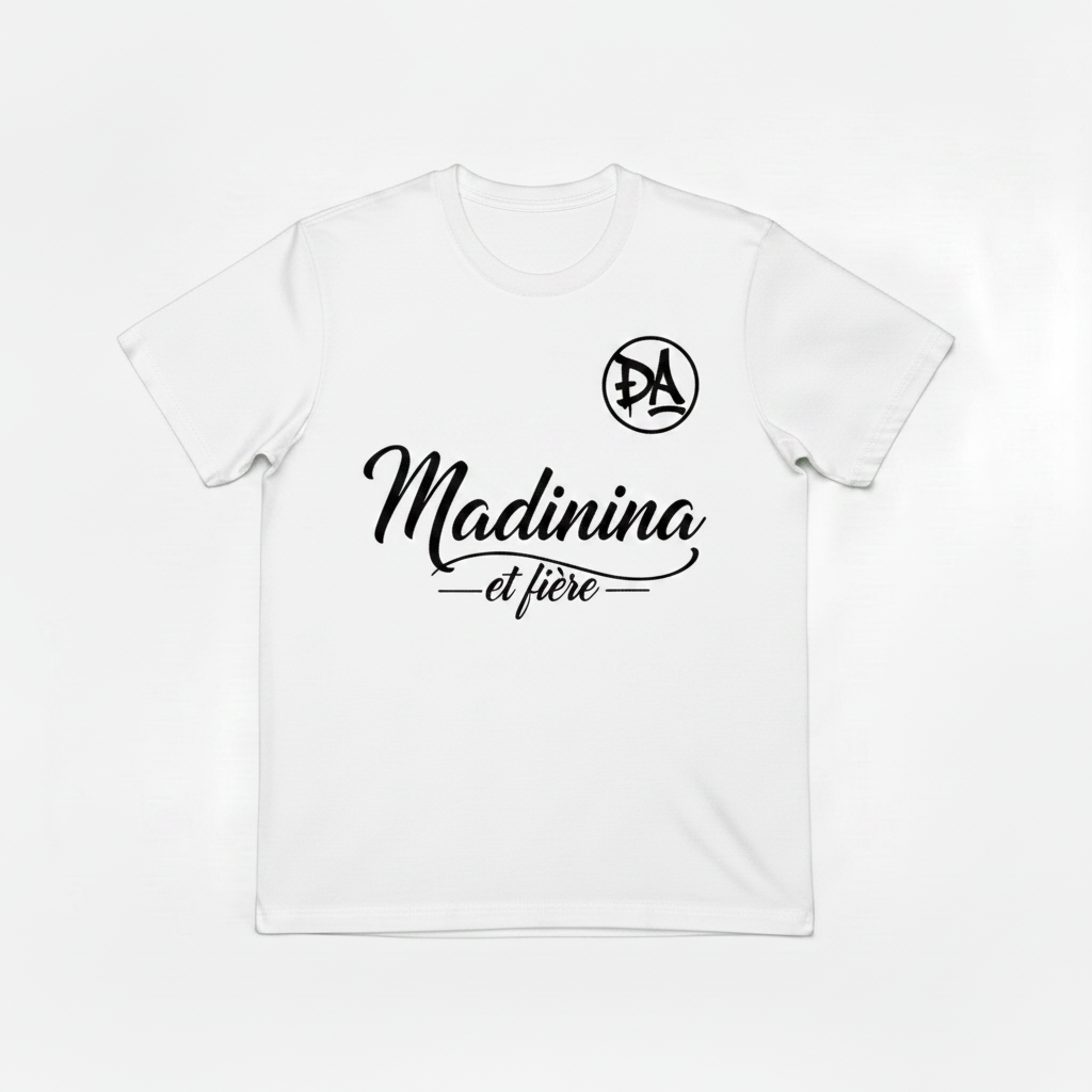 T-Shirt Madinina Blanc écriture noire