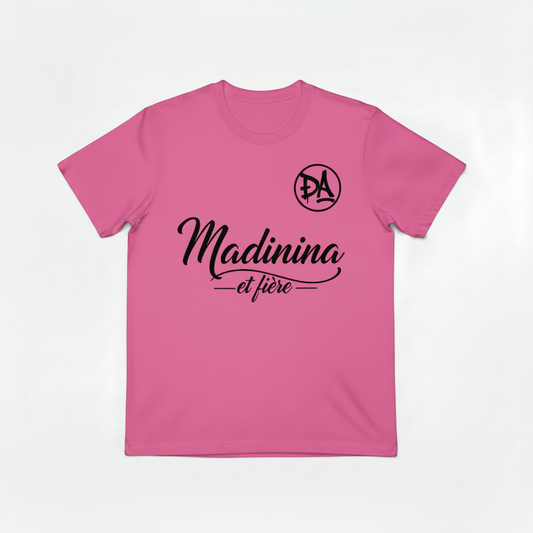 T-Shirt Madinina Rose écriture noire
