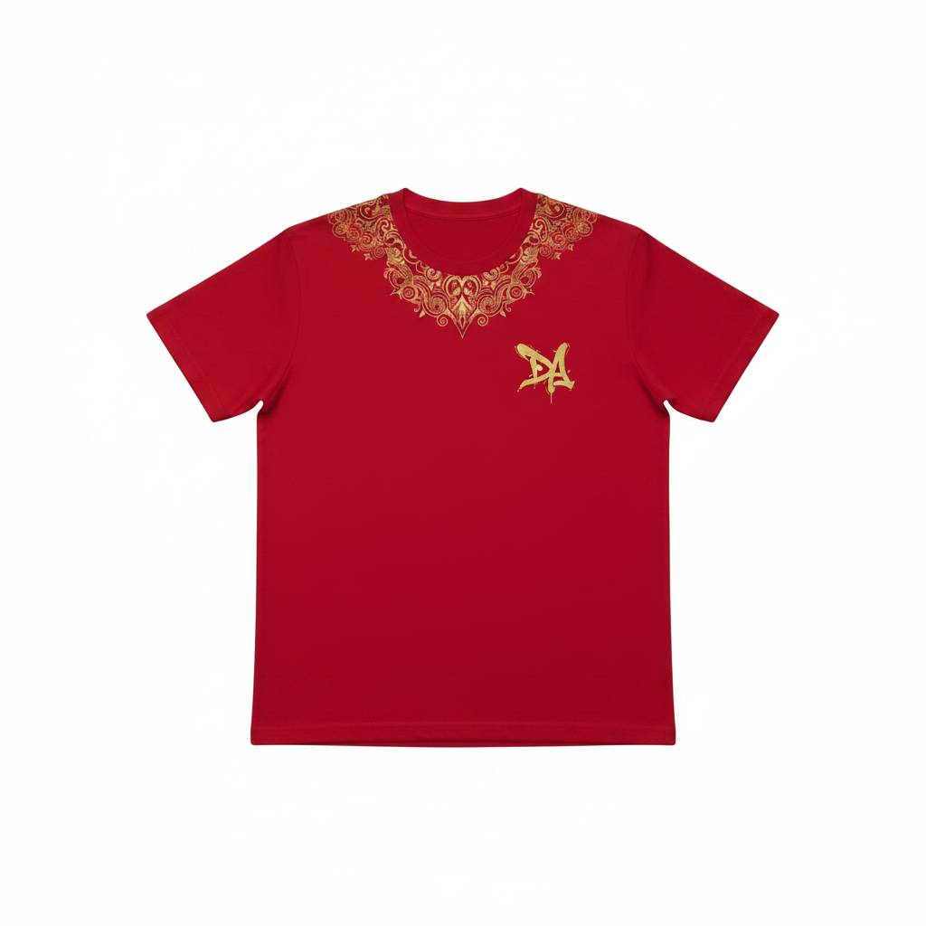 T-shirt rouge recto fond blanc